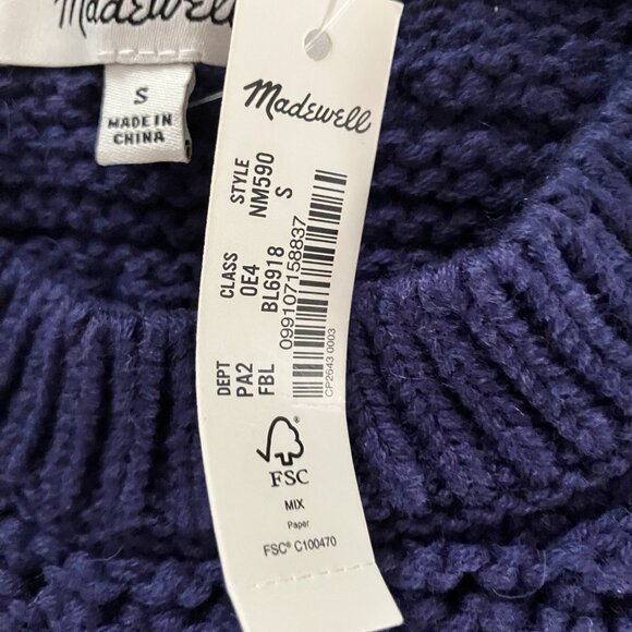 NWT Madewell Crochet-Knit Sweater Vest, Sz S - Picture 3 of 5